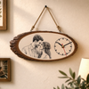 Custom Photo Rustic Wooden Clock - Personalized Anniversary Wedding Gifts For Husband And Wife, Him And Her - Their Favorite Moment, Always On Time
