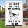 Custom Photo Home Decor Metal Sign - Personalized Birthday Gifts For Dog Cat Lovers, Dog Dad And Mom, Cat Owners - Home Sweet Fortress