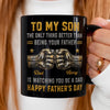 Custom Black Mug - Personalized Father's Day Birthday Gifts For Son - Go Fearlessly Chase Your Dreams