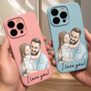 Custom Photo Leather Phone Case - Personalized Father's Day Birthday Gifts For Dad, Grandpa - Forever Grateful For Dad’s Love