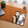 Custom Photo Desk Mat - Personalized Father's Day Birthday Gifts For Dog Cat Lovers, Dog Dad And Mom, Cat Owners - Whiskers Make Work Better