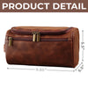 Custom Engraved Leather Toiletry Bag - Personalized Father's Day Birthday Gifts For Dad, Grandpa - Forever Thankful For Dad’s Love