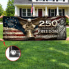 Custom Polyester Outdoor Banner - Personalized America 250th Anniversary Gifts For Mom, Dad, Brother, Sister, Kids - Freedom Looks Good On