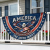 Custom Non-Pleated Fan Flag - Personalized America 250th Anniversary Gifts For Mom, Dad, Brother, Sister, Kids - Land Of Freedom And Love