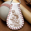 Custom Photo Baseball Leather Keychain - Personalized Father's Day Birthday Gifts For Dad, Grandpa, Baseball Lovers, Sports Fans, Sports Lovers - Baseball State Of Mind