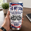 Custom Tumbler - Personalized Father's Day Birthday Gifts For Son - Built Tough Loved Forever