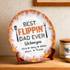 Custom Ceramic Plate - Personalized Father's Day Birthday Gifts For Dad, Grandpa - Kitchen Boss On Duty