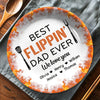 Custom Ceramic Plate - Personalized Father's Day Birthday Gifts For Dad, Grandpa - Kitchen Boss On Duty
