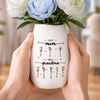 Custom Oval Ceramic Flower Vase - Personalized Birthday Gifts For Mom, Grandma - Blessed With Generations Of Love