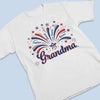 Custom T-shirt, Premium T-shirt, Hoodie - Personalized 4th Of July Gifts For Mom, Grandma - Family Lights Up Her World