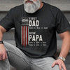 Custom T-shirt, Hoodie – Personalized Father's Day America 250th Anniversary Gifts For Dad, Grandpa – Started As Dad, Promoted To Grandpa