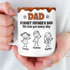 Custom 3D Inflated Effect Printed Mug - Personalized Father's Day Birthday Gifts For Dad, Grandpa - Powered By Dad Energy