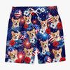 Custom Photo Tropical Hawaiian Aloha Men Beach Shorts - Personalized Summer Vacation And Travel Gifts For Dog Cat Lovers, Dog Dad And Mom, Cat Owners - Sunny Paws And Freedom