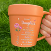 Custom Plant Pot Ceramic Mug - Personalized Birthday Garden Gifts For Gardeners, Daughter - Bloomed With Love