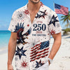 Custom Unisex Tropical Hawaiian Aloha Shirt - Personalized America 250th Anniversary Gifts For Mom, Dad, Brother, Sister, Kids - Leading with Strength And Pride