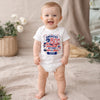 Custom Baby Onesie - Personalized Baby Shower, Gender Reveal, America 250th Anniversary Gifts For New Moms, New Dads, New Parents - Little Patriot Shines Bright
