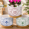 Custom Photo Home Decor Ceramic Plant Pot - Personalized Birthday Gifts For Dog Cat Lovers, Dog Dad And Mom, Cat Owners - A Sweet Floral Paw Paradise