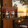 Custom Home Decor Metal Sign - Personalized Anniversary Wedding Camping Gifts For Campers, Husband And Wife, Him And Her, Dog Cat Lovers, Dog Dad And Mom - Crazy Together