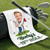 Custom Photo Golf Towel - Personalized Birthday Gifts For Golf Lovers, Sports Fans, Sports Lovers - Golf Is My Happy Place