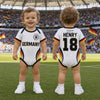 Custom World Football Baby Jersey Bodysuit
- Personalized Baby Shower, Gender Reveal Gifts For New Moms, New Dads, Football Lovers - Youngest Eagle On The Pitch