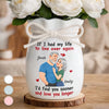 Custom Flower Vase With Ribbon - Personalized Anniversary Wedding Gifts For Husband And Wife, Him And Her - Loving You All Over Again
