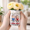 Custom Flower Vase With Ribbon - Personalized Anniversary Wedding Gifts For Husband And Wife, Him And Her - Forever Starts With You