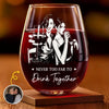Custom Photo Wine Glass - Personalized Best Friend Birthday Gifts For Women, Besties, Sisters, BFF - Never Too Far To Drink Together