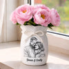 Custom Photo Flower Vase With Ribbon - Personalized Anniversary Wedding Gifts For Husband And Wife, Him And Her - Forever Looks Like This