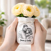 Custom Photo Flower Vase With Ribbon - Personalized Anniversary Wedding Gifts For Husband And Wife, Him And Her - Forever Looks Like This