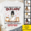 Never Underestimate An Old Lady Who Loves Cats - Personalized Unisex T-Shirt
