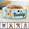 Pastel Blue, Gift For Dog Lovers - Personalized Custom Ceramic Dog Bowls