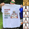 Husband Daddy Protector Hero - Personalized Unisex T-Shirt, Father's Day Gift