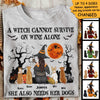 A Witch Cannot Survive On Wine Alone - Personalized Unisex T-Shirt, Halloween Ideas.