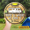 Heme Is Where We Park It - Personalized Shaped Wood Sign, 2 Layers Sign - Gift For Camping Lovers