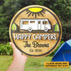 Family Happy Campers - Personalized Shaped Wood Sign, 2 Layers Sign - Gift For Camping Lovers