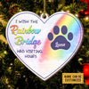 Wish The Rainbow Bridge Had Visiting Hours - Personalized Custom Heart Shaped Wood Christmas Ornament
