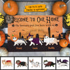 The Humans Just Live Here - Personalized Decorative Mat, Halloween Ideas.