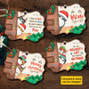 Naughty Cats Behind The Door - Personalized Custom Benelux Shaped Wood Christmas Ornament