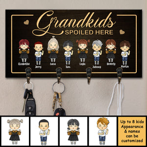 These Grandkids Spoiled Here - Personalized Key Hanger, Key Holder - Gift For Grandma
