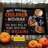 Halloween - Well Behaved Children Welcome - Personalized Decorative Mat