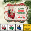 Not Sisters By Blood But Sisters By Heart - Personalized Custom Benelux Shaped Wood Christmas Ornament