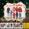 Sisters Forever, Never Apart - Maybe In Distance But Never At Heart - Personalized Custom Benelux Shaped Wood Christmas Ornament