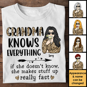 Grandma Knows Everything - Gift For Grandma, Personalized Unisex T-shirt, Hoodie.