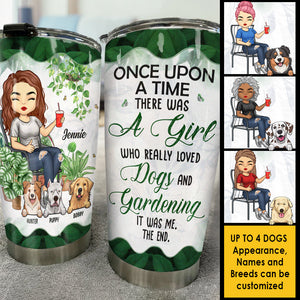 A Girl Who Really Loved Dogs - Personalized Tumbler - Gift For Gardening Lovers