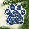 The Road To My Heart Is Paved With Paw Prints - Personalized Custom Paw Shaped Wood Christmas Ornament