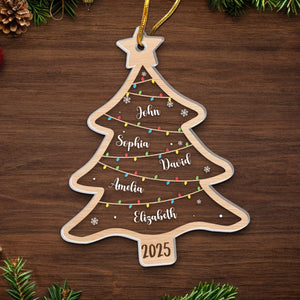 Wish You A Wonderful Christmas - Family Personalized Custom Ornament - Acrylic Custom Shaped - Christmas Gift For Family Members