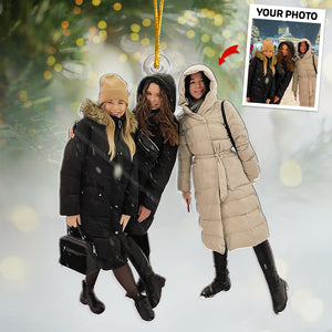 Custom Photo Besties Forever Never Apart - Bestie Personalized Ornament - Acrylic Custom Shaped - Christmas Gift For Siblings, Brothers, Sisters, Cousins, Friends