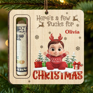 Custom Wooden Money Holder Ornament - Personalized Christmas Birthday Gifts For Kids - Magic Shines In Little Hearts