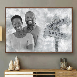 Photo personnalisée « Je t'aime » - Affiche horizontale personnalisée pour couple - Cadeau pour mari et femme, anniversaire