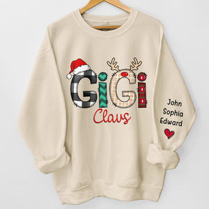 Qui a besoin du Père Noël ? J'ai ma grand-mère ! - Sweat-shirt unisexe personnalisé avec motif sur la manche - Cadeau de Noël pour maman et grand-mère